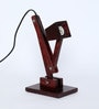 Multi Angle Red Mahogany Shade Study Lamp With Birch Ply Base