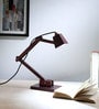 Multi Angle Red Mahogany Shade Study Lamp With Birch Ply Base