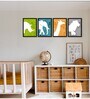 Cartoon Multicolour Canvas (Pack of 4) Kids Wall Art