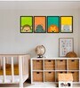 Wildlife Multicolour Canvas (Pack of 4) Kids Wall Art