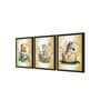 Teddy Bear Multicolour Canvas (Pack of 3) Kids Wall Art