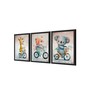 Giraffe Multicolour Canvas (Pack of 3) Kids Wall Art