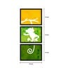 Flying Monkey Multicolour Canvas (Pack of 3) Kids Wall Art