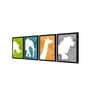 Cartoon Multicolour Canvas (Pack of 4) Kids Wall Art