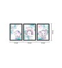Baby Elephant Multicolour Canvas (Pack of 3) Kids Wall Art