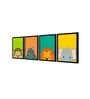 Wildlife Multicolour Canvas (Pack of 4) Kids Wall Art