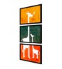 Giraffe Multicolour Canvas (Pack of 3) Kids Wall Art