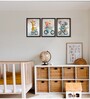 Giraffe Multicolour Canvas (Pack of 3) Kids Wall Art
