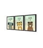 Wildlife Multicolour Canvas (Pack of 3) Kids Wall Art