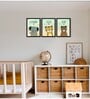 Wildlife Multicolour Canvas (Pack of 3) Kids Wall Art