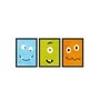 Nursery Multicolour Canvas (Pack of 3) Kids Wall Art