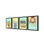 Dream Big Multicolour Canvas (Pack of 4) Kids Wall Art