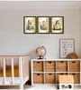 Teddy Bear Multicolour Canvas (Pack of 3) Kids Wall Art