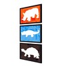 Wildlife Multicolour Canvas (Pack of 3) Kids Wall Art