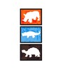 Wildlife Multicolour Canvas (Pack of 3) Kids Wall Art