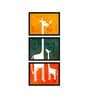 Giraffe Multicolour Canvas (Pack of 3) Kids Wall Art