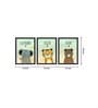 Wildlife Multicolour Canvas (Pack of 3) Kids Wall Art