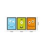 Nursery Multicolour Canvas (Pack of 3) Kids Wall Art