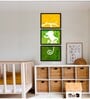 Flying Monkey Multicolour Canvas (Pack of 3) Kids Wall Art