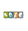 Cartoon Multicolour Canvas (Pack of 4) Kids Wall Art