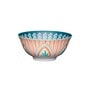 Colourful Folk 300ml White & Orange Stoneware Dinner Bowl