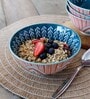 Colourful Folk 300ml White & Orange Stoneware Dinner Bowl