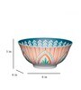 Colourful Folk 300ml White & Orange Stoneware Dinner Bowl