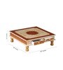 Multi Color Big MDF & Sheesham Wooden Pooja Chowki with Drawer