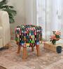 Multi Color Chess Printed Chair & Stool in Natural Finish Multi Color Chess Printed Chair & Stool in Natural Finish
