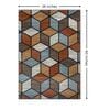 Multi-color Geometric PP Heatset 3 x 5 Feet  Machine -Made Carpet