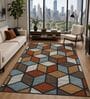 Multi-color Geometric PP Heatset 4 x 6 Feet  Machine -Made Carpet