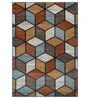 Brown Geometric Pp Heatset 6 X 9 ft Machine -Made Carpet