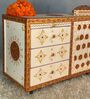 White MDF & Sheesham Wooden Cabinet