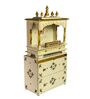 White MDF & Sheesham Wooden Temple with Cabinet