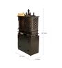 Black MDF & Sheesham Wooden Temple with Cabinet