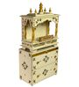White MDF & Sheesham Wooden Temple with Cabinet