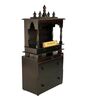 Black MDF & Sheesham Wooden Temple with Cabinet