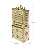 White MDF & Sheesham Wooden Temple with Cabinet