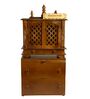 Brown MDF & Sheesham Wooden Temple with Cabinet