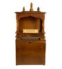 Brown MDF & Sheesham Wooden Temple with Cabinet