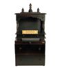 Black MDF & Sheesham Wooden Temple with Cabinet