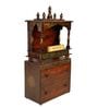 Brown MDF & Sheesham Wooden Temple with Cabinet