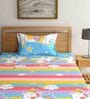 Multicolor Abstract 300 TC Cotton 1 Single Size Bedsheet With 1 Pillow Cover