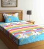 Multicolor Abstract 300 TC Cotton 1 Single Size Bedsheet With 1 Pillow Cover