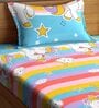Multicolor Abstract 300 TC Cotton 1 Single Size Bedsheet With 1 Pillow Cover