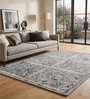 Grey Wool And Cotton 5 X 8 Ft Hand Tufted Carpet