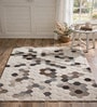 Beige Wool And Cotton 5 X 8 Ft Hand Tufted Carpet