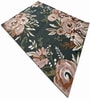 Green Floral Wool And Cotton 5 X 7 ft Hand Tufted Carpet
