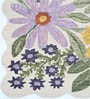 Beige Floral Wool And Cotton 5 X 7 ft Hand Tufted Carpet
