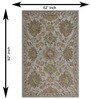Multi Colour Floral Wool And Cotton 8 X 5 Feet Hand Tufted Carpet